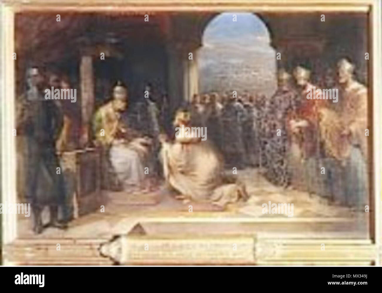 . Čeština: Hortense Haudebourt-Lescot: Hugo z Jabaly u papeže Evžena III. English: Pope Eugene III and Hugh of Jabala . 19th century. Hortense Haudebourt-Lescot 16 39 pape eugene III Stock Photo