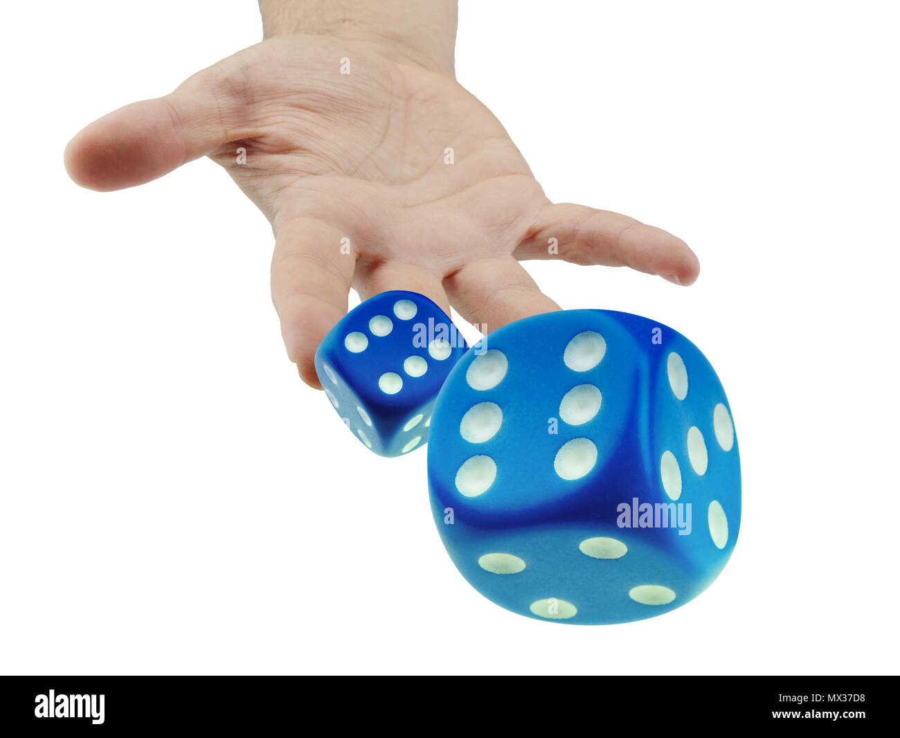 Throwing or rolling dice closeup isolated Stock Photo Alamy