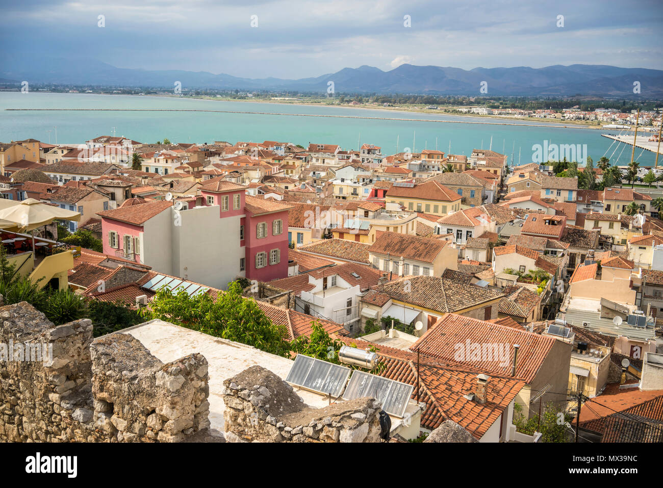A view of the city of Nafplion, Greece, on June 9, 2016. Stock Photo