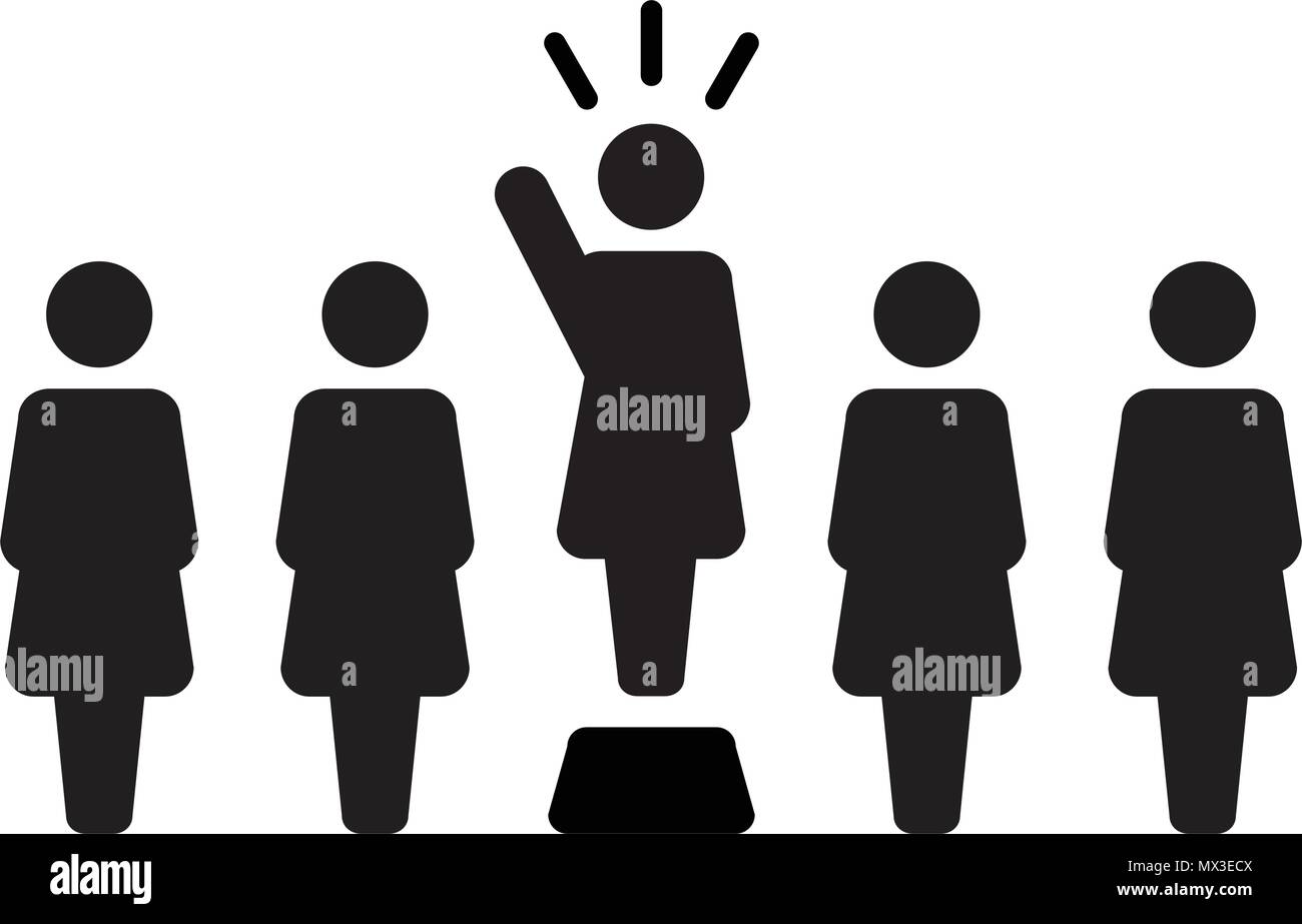 Leader Icon vector female public speaker person symbol for leadership ...