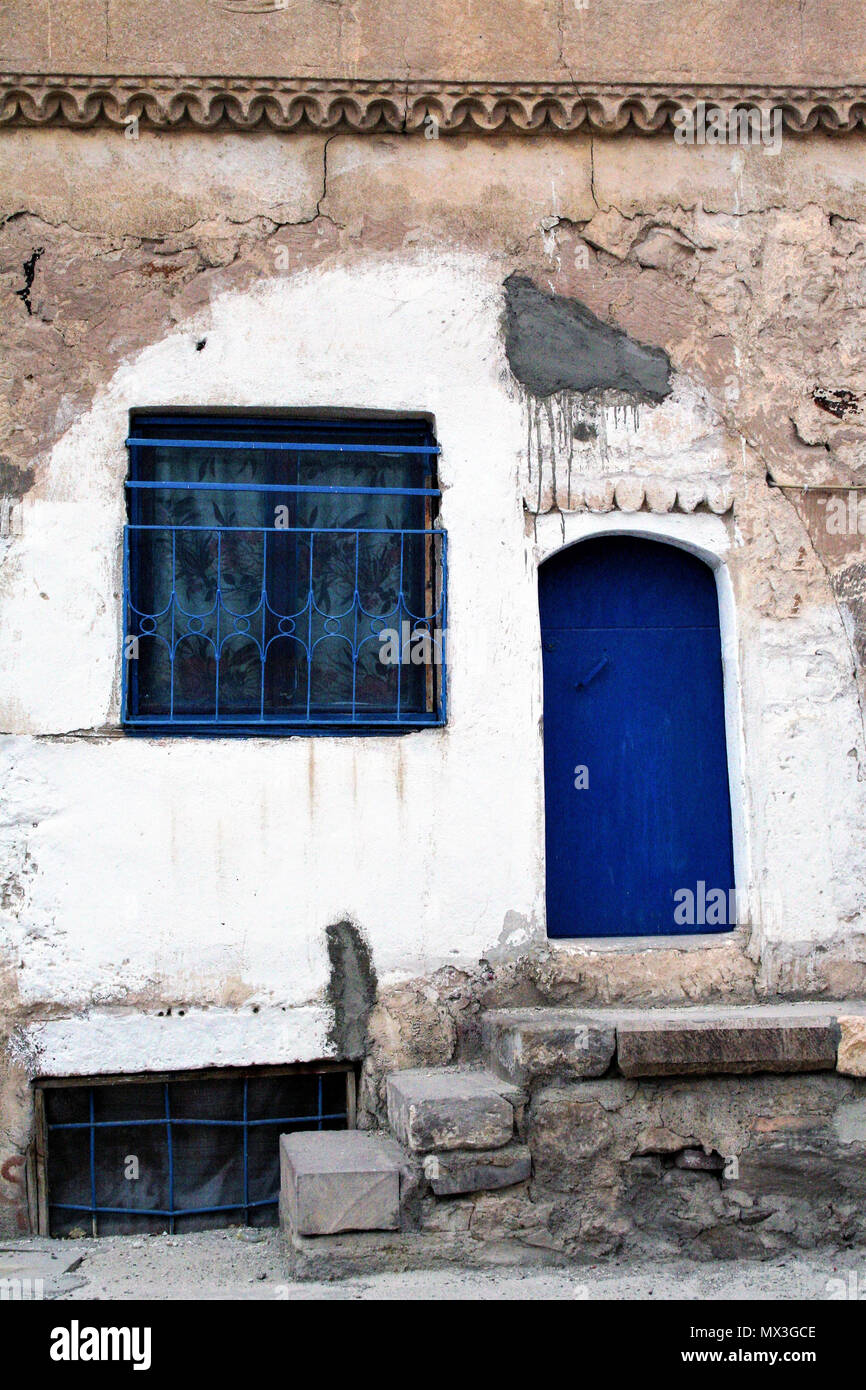 Detail Of A Old Blue Door And Window In The Valley Of