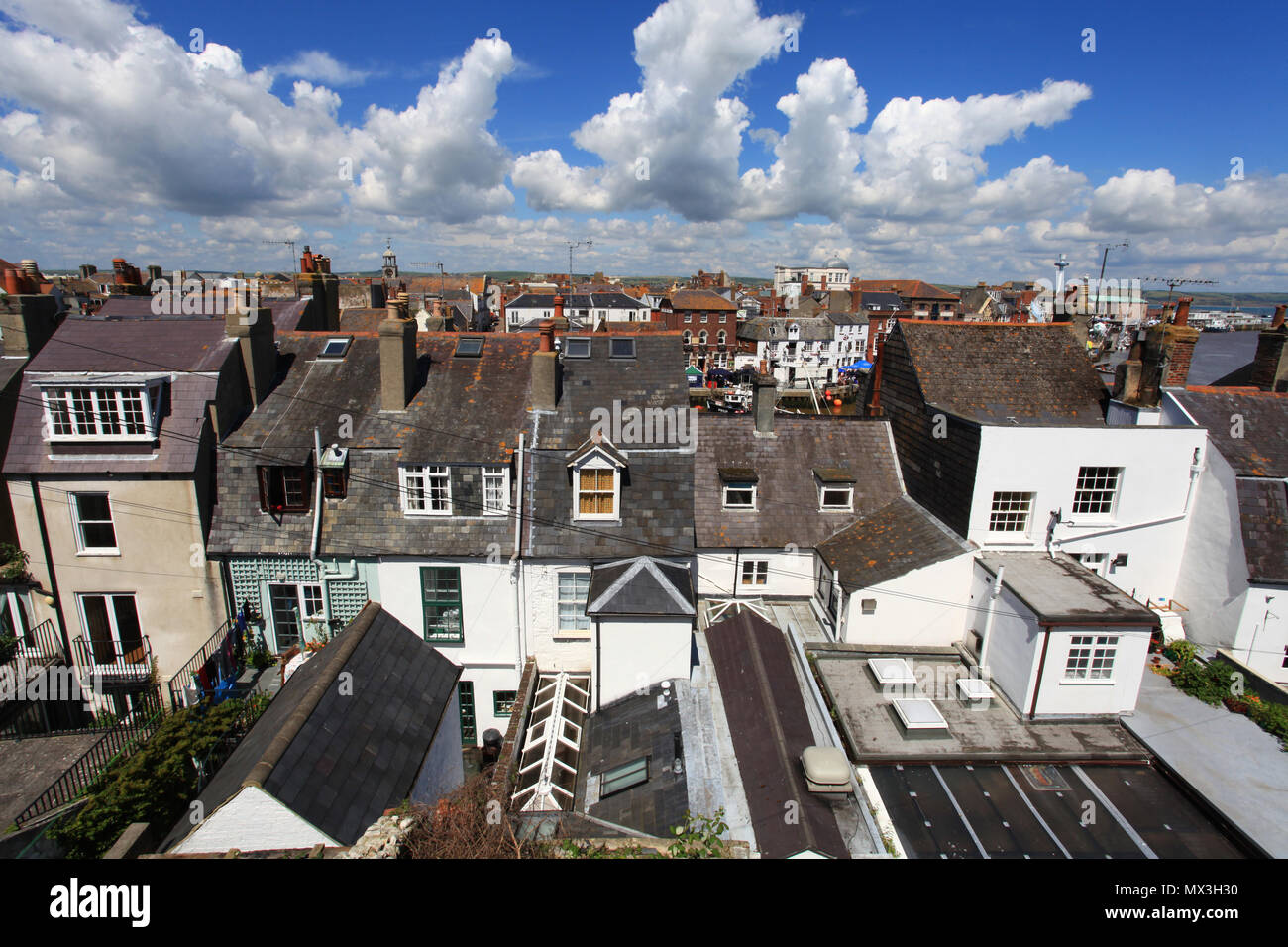 Typical Seaside Cottages In Weymouth Dorset England Stock Photo