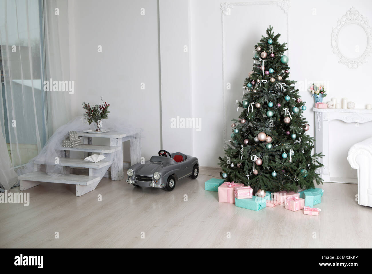 Toy Wooden Rocking Horse In The New Year S Interior New Year S