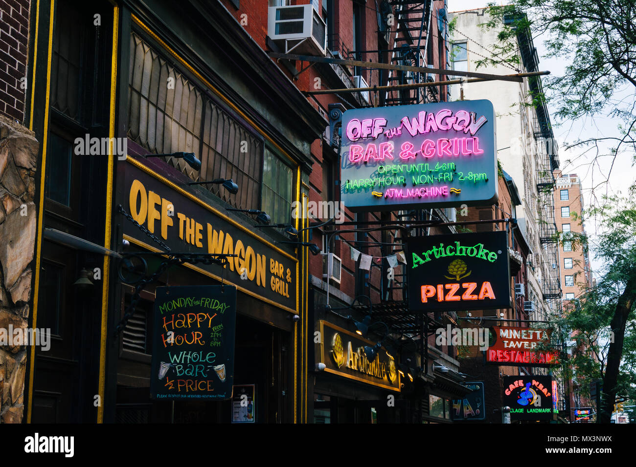 Restaurants and bars on Macdougal Street in Greenwich Village