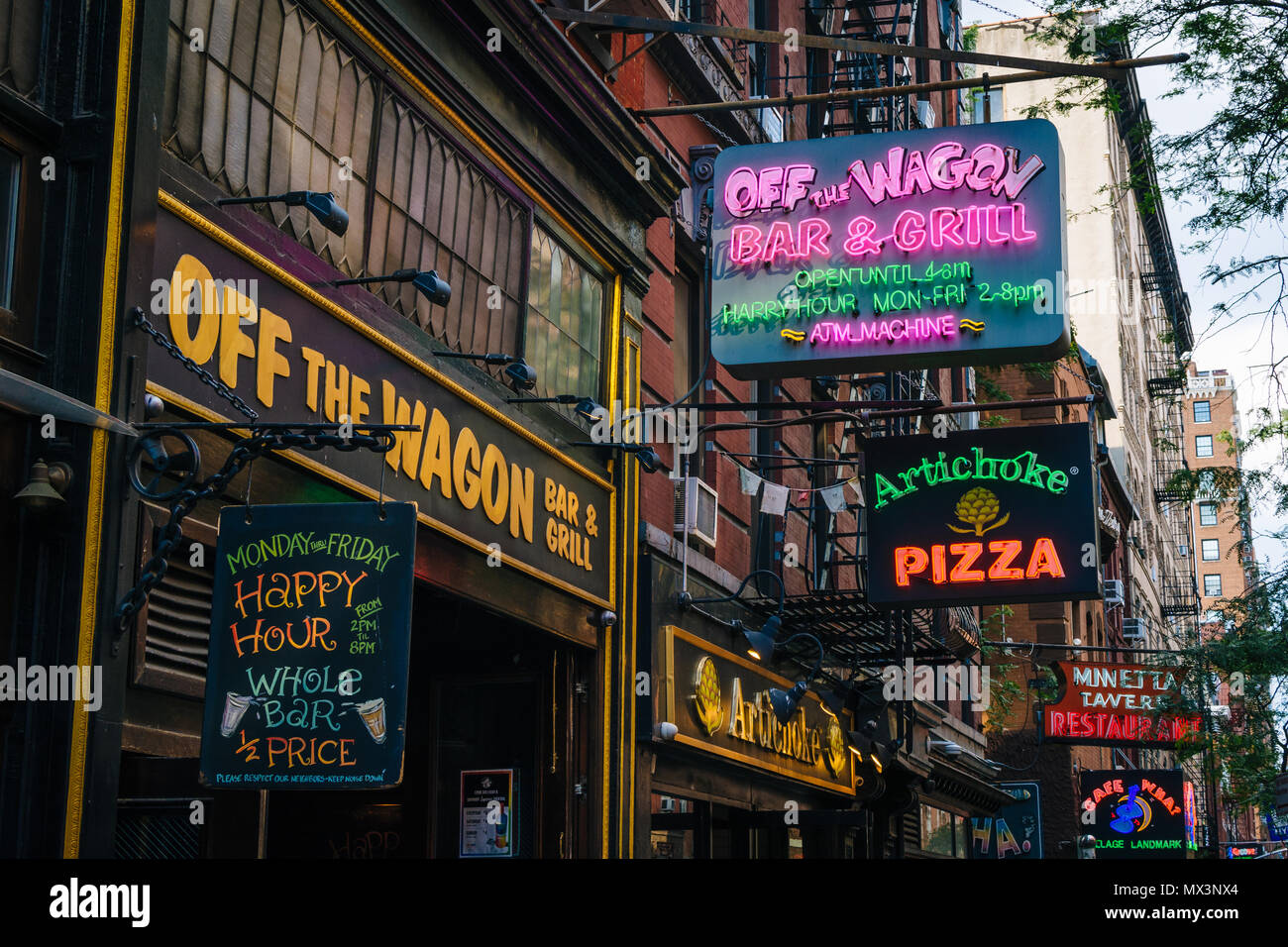 Restaurants and bars on Macdougal Street in Greenwich Village