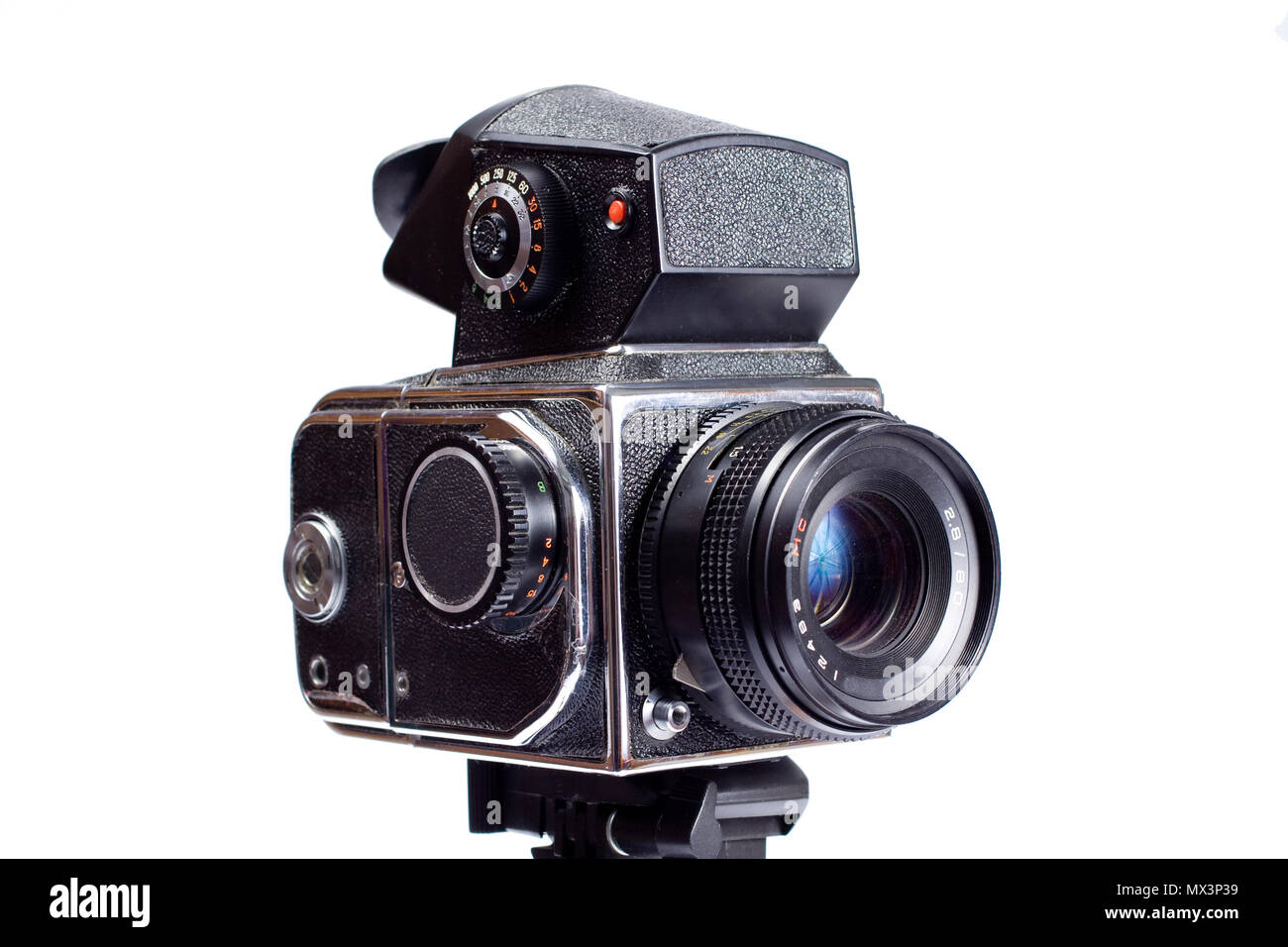Middle-format camera isolated on white Stock Photo - Alamy