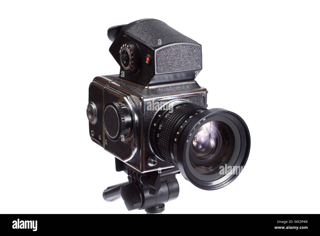 Middle-format camera isolated on white Stock Photo - Alamy