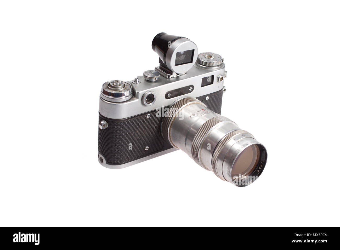 old retro vintage rangefinder camera isolated on white background Stock Photo Alamy
