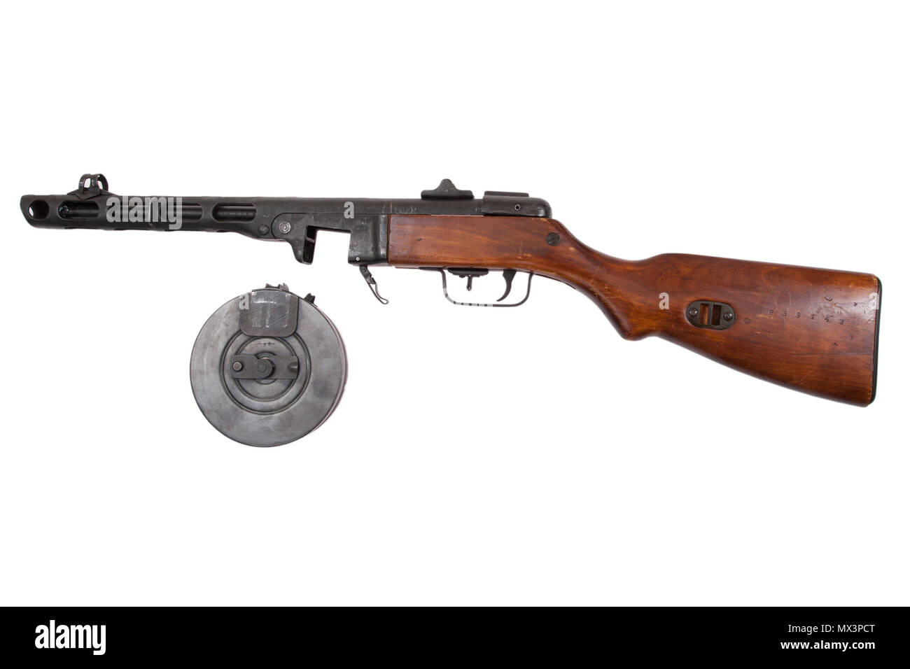 submachine gun isolated on a white background Stock Photo - Alamy