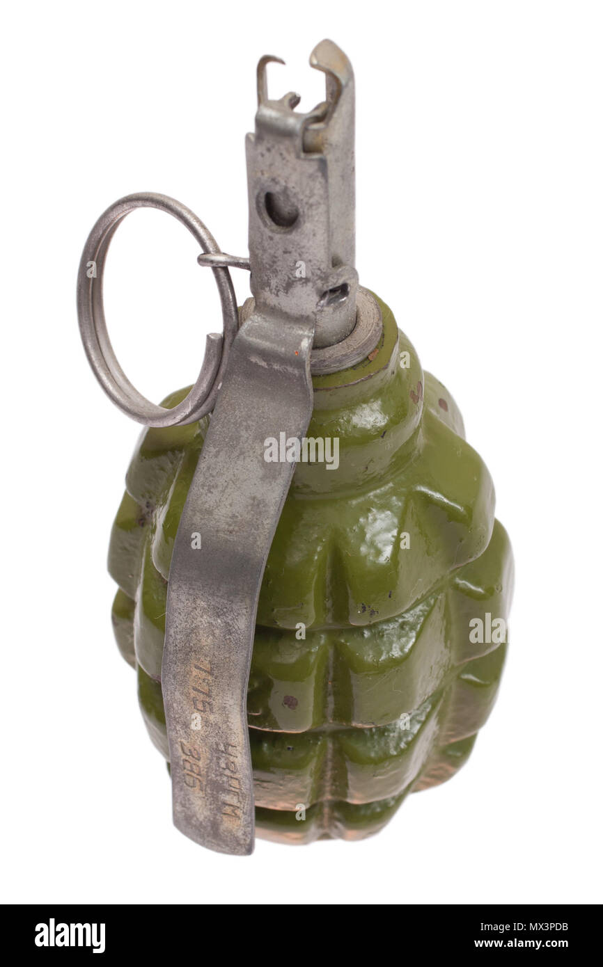 hand grenade isolated on a white background Stock Photo
