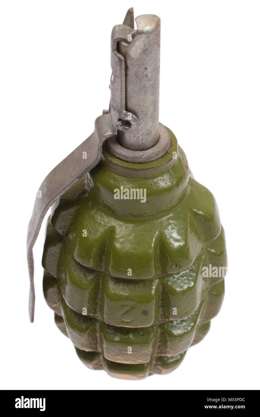 hand grenade isolated on a white background Stock Photo - Alamy