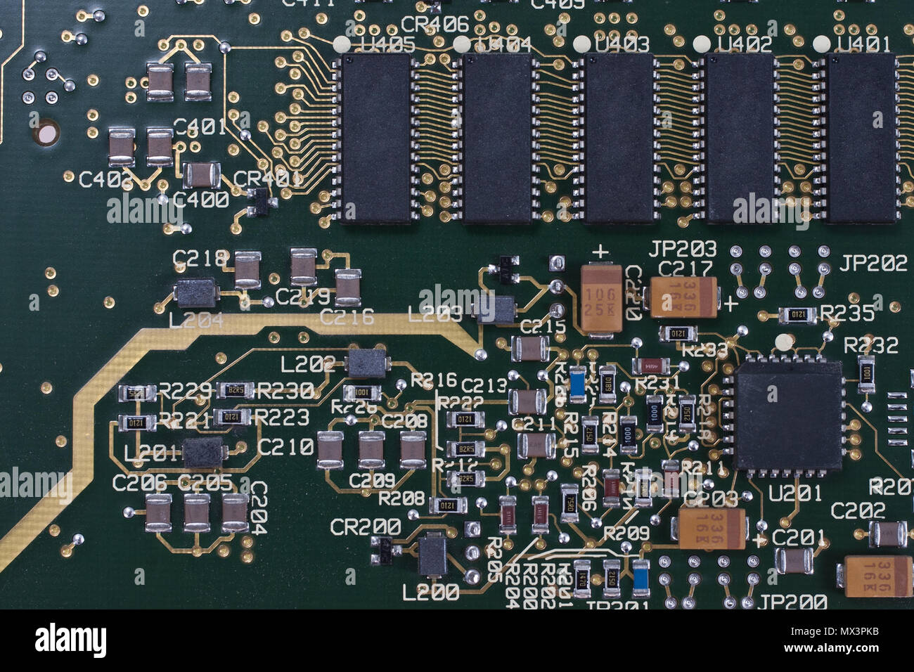 Electronic chips on circuit board Stock Photo Alamy