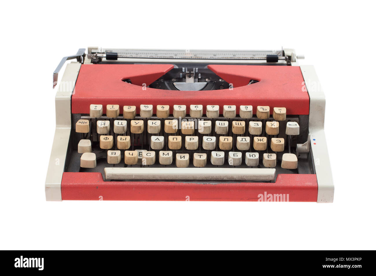 Retro typewriter  isolated on white background Stock Photo