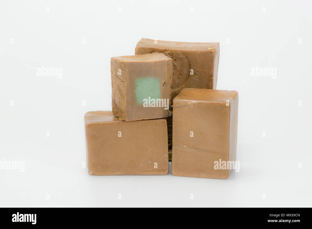 Traditional Hard Olive Soap made in Aleppo (Syria) on white background Stock Photo Alamy
