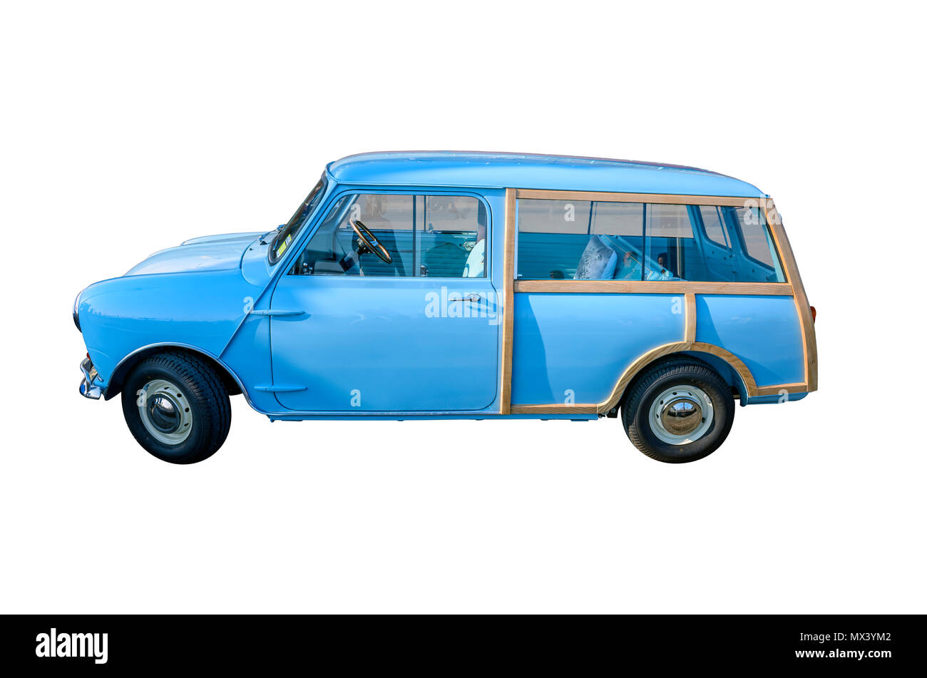 Cut Out Of Restored Morris Mini Countryman Two Door Estate Stock