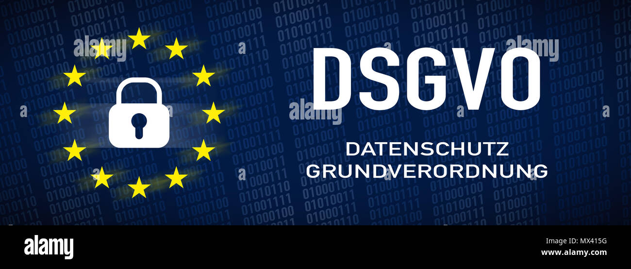 General Data Protection Regulation, GDPR - german text: Datenschutz-Gundverordnung Stock Photo