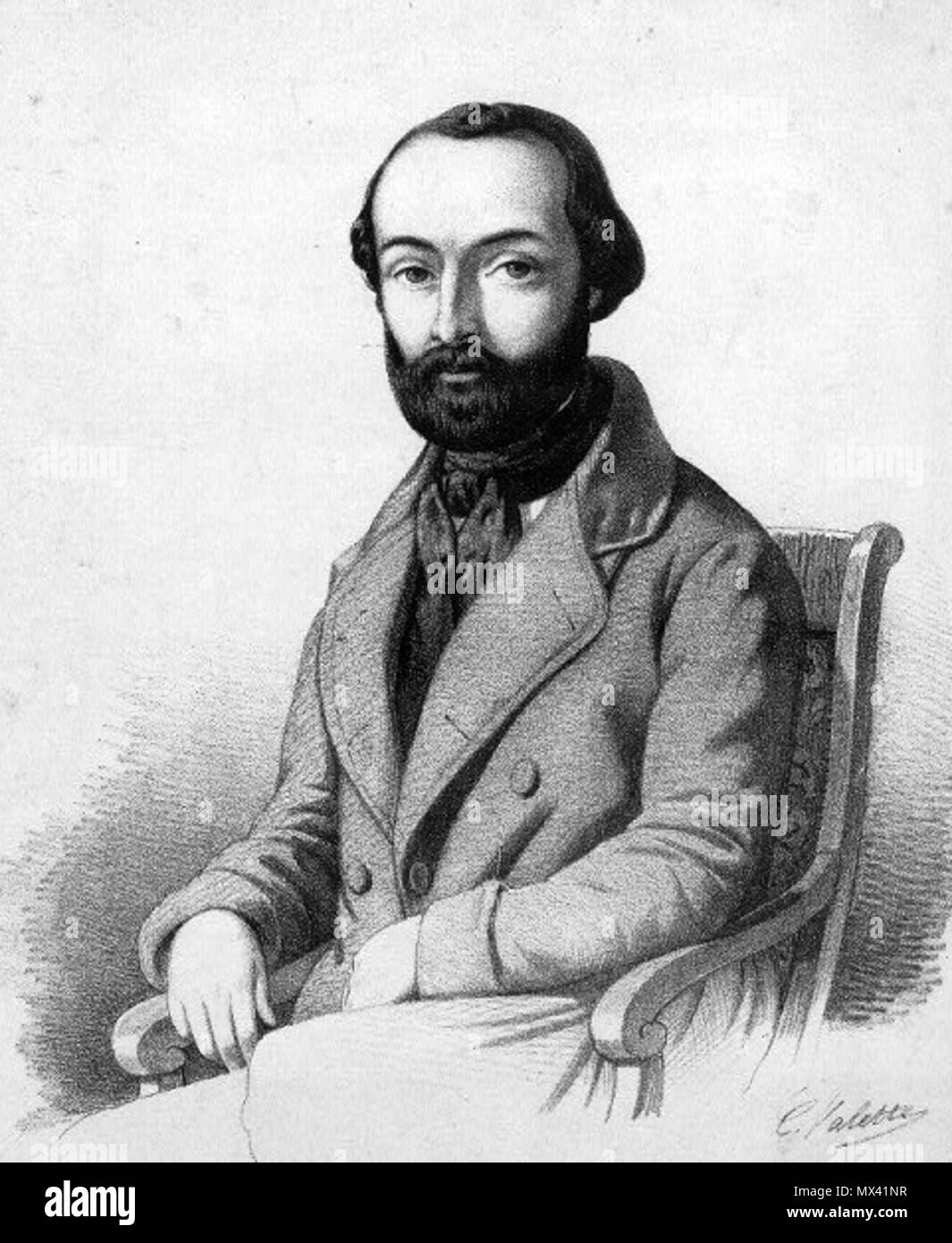 . English: Italian violinist and composer Antonio Bazzini (1818-1897). 19th century. C. Valetti 51 Antonio Bazzini Stock Photo