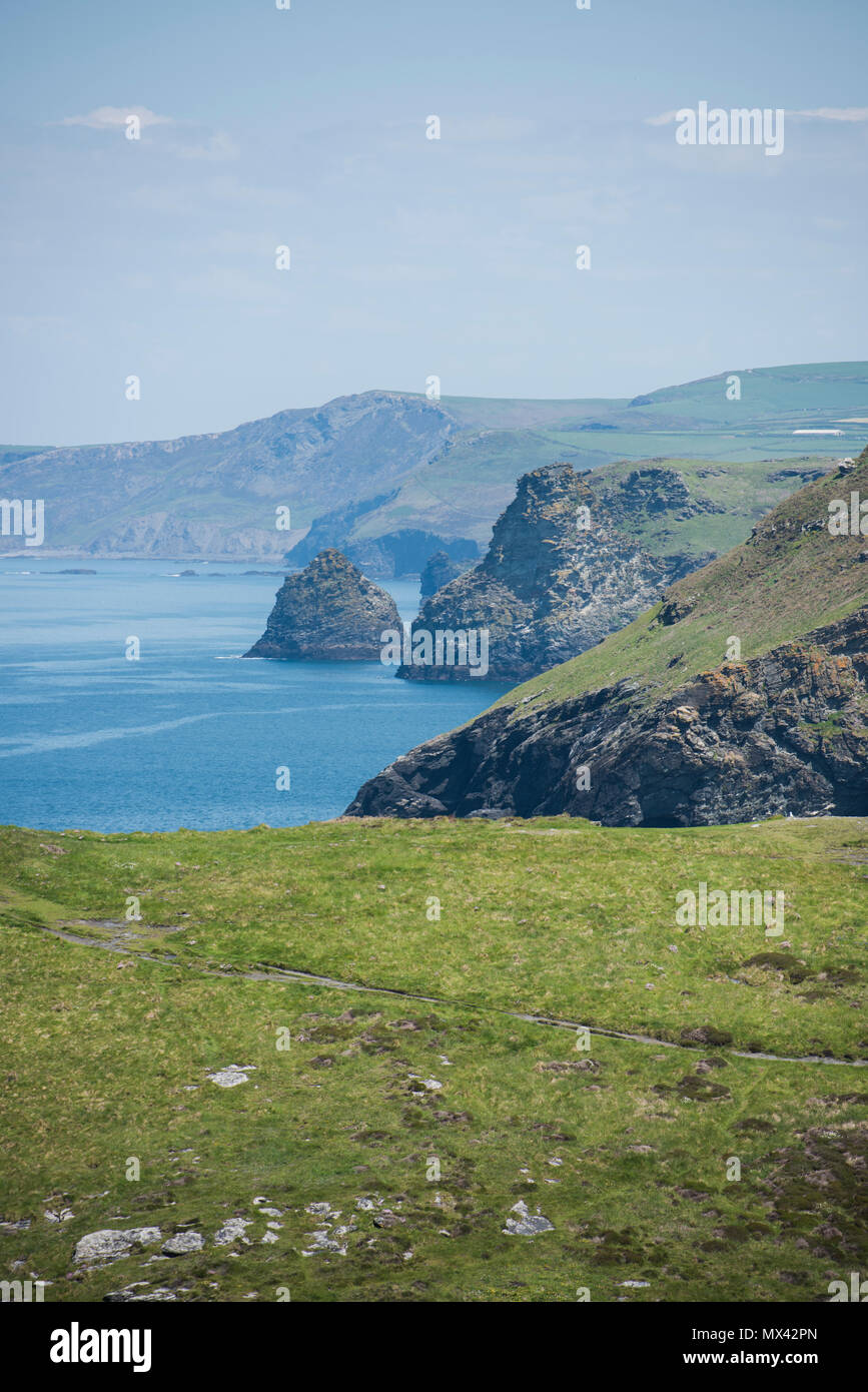 The geography of Tintagel, Cornwall UK Stock Photo Alamy