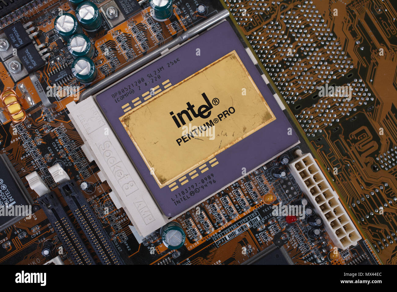 KYIV, UKRAINE - Jan. 28, 2018. Intel Pentium Pro processor on motherboard  Stock Photo - Alamy