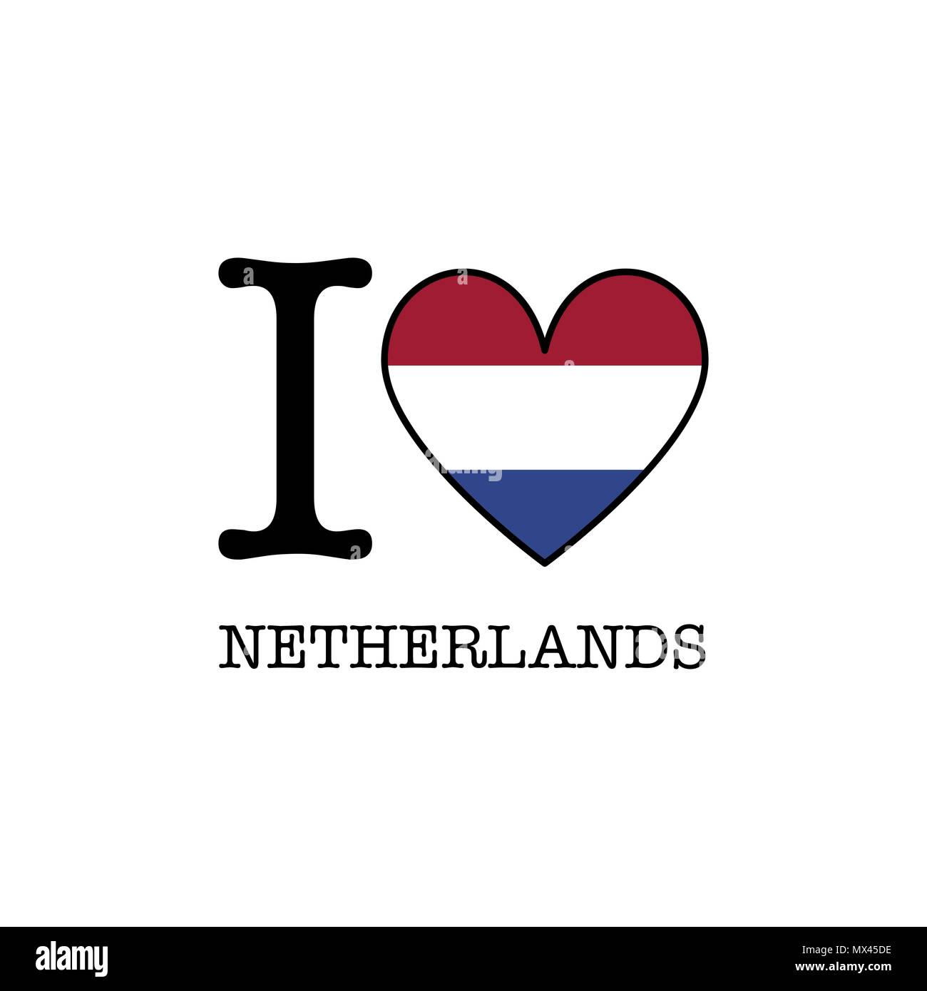 I love Netherlands. Heart shape national country flag icon Stock Vector  Image & Art - Alamy