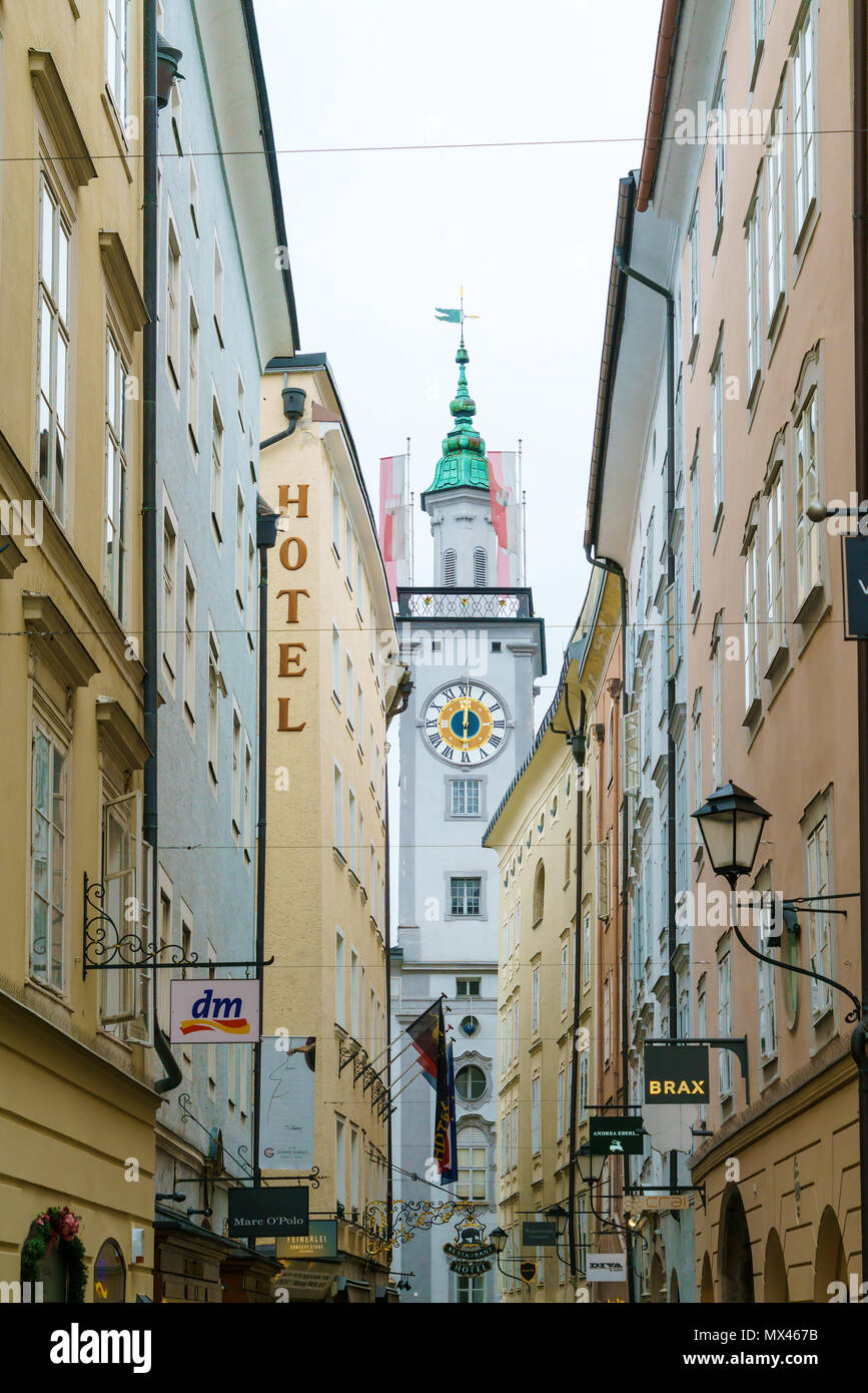 Salzburg city hall clock tower hires stock photography and images Alamy