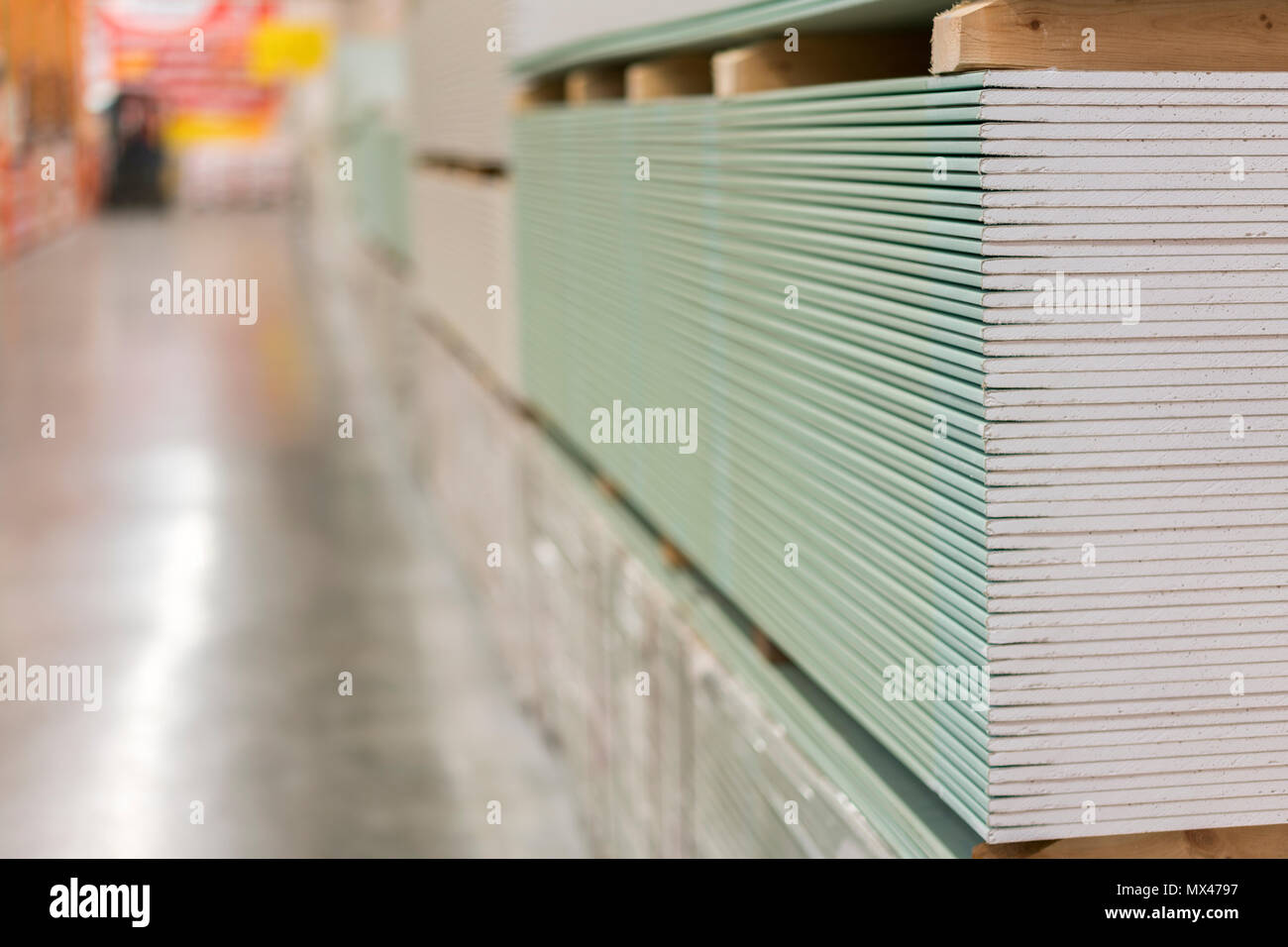 Gypsum plasterboard in the pack Stock Photo Alamy