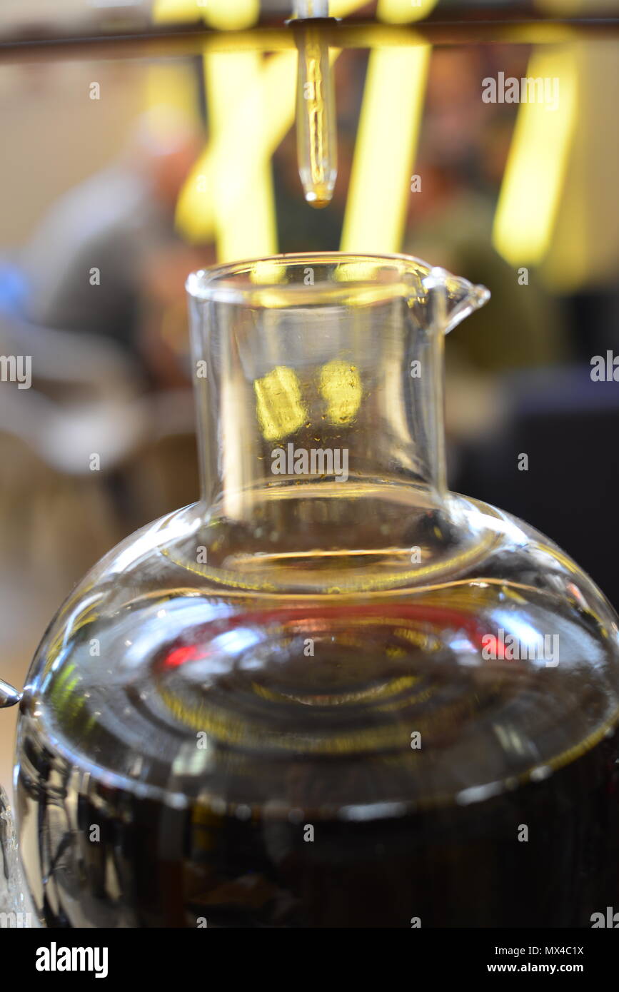 Coffee brewing at the cold brew glass device Stock Photo Alamy