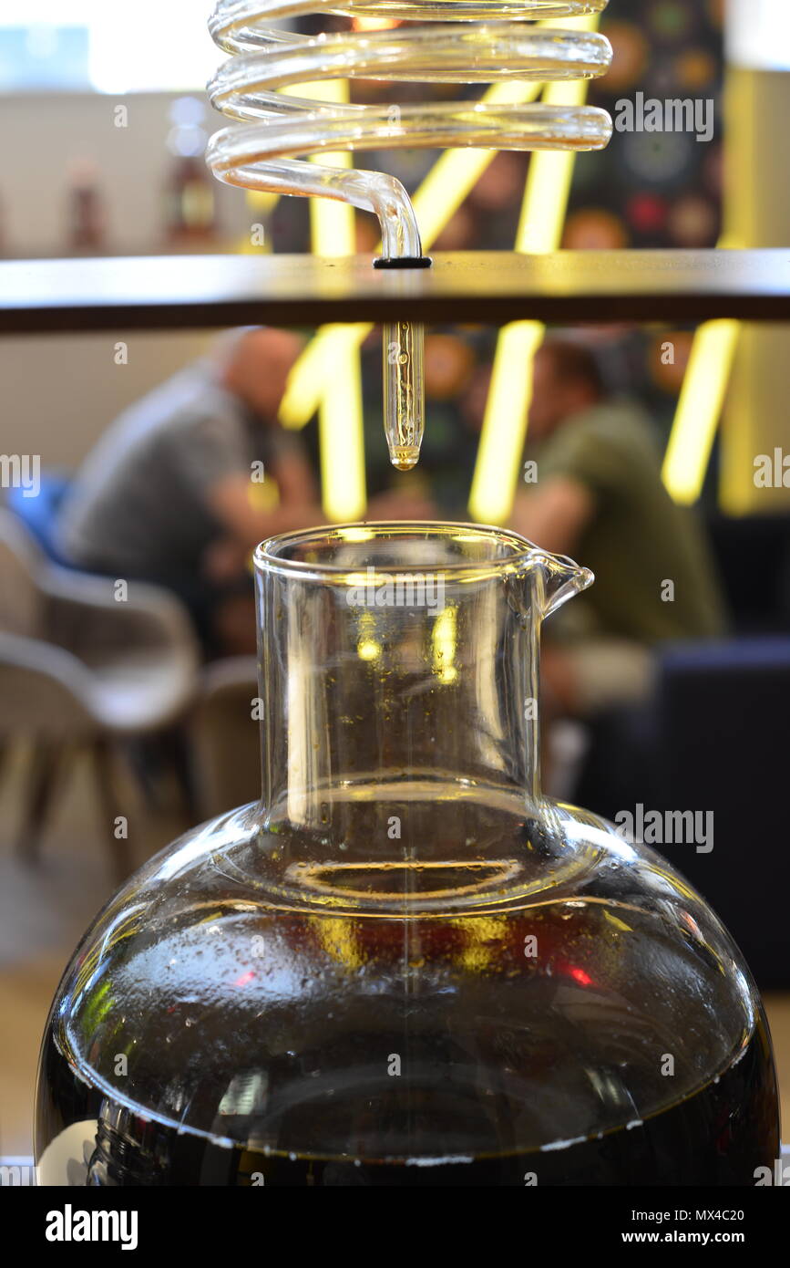 Coffee brewing at the cold brew glass device Stock Photo Alamy