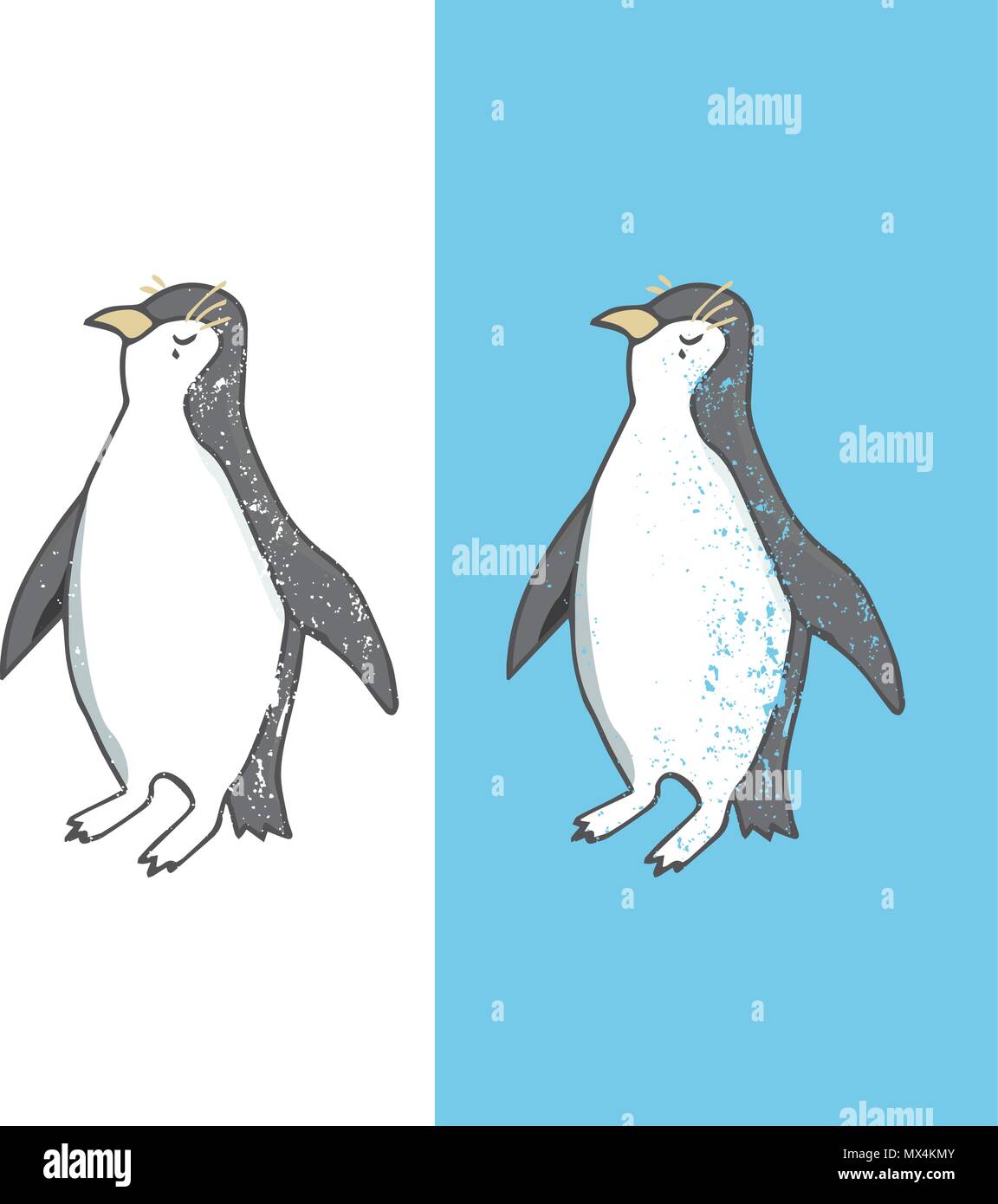 Penguin character vector illustration drawing geometric cute animal polar  birds funny sea life color white and black penguins winter Stock Vector  Image & Art - Alamy