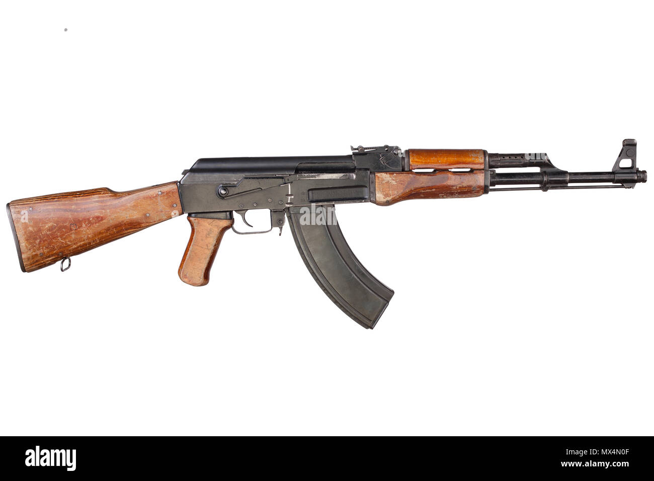 Rare first model AK 47 assault rifle isolated on white Stock Photo Alamy