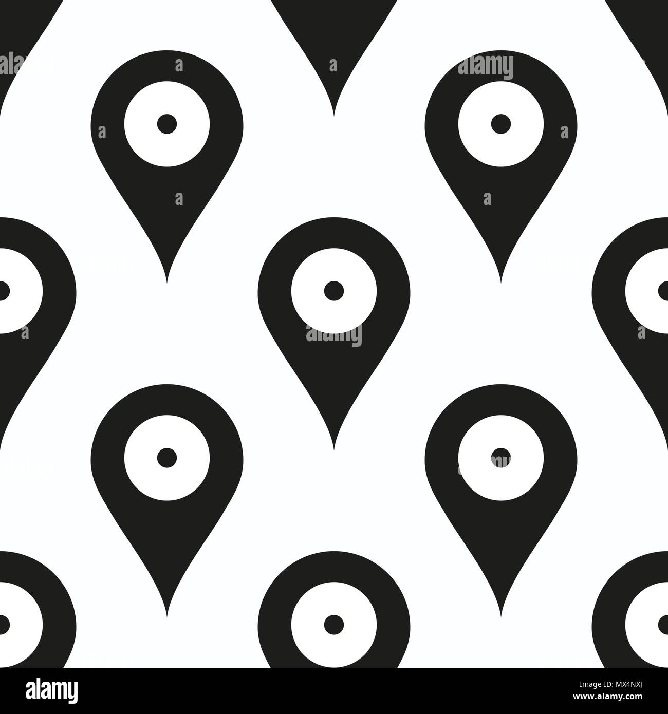 Map pointer pattern vector seamless repeating for any web design Stock Vector