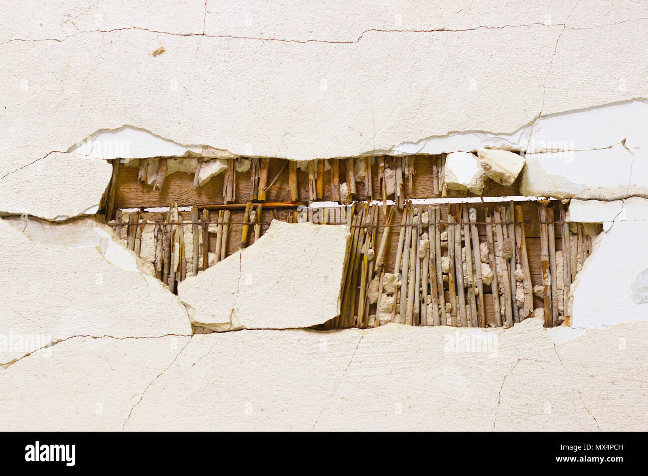 wall destroyed decoration Stock Photo