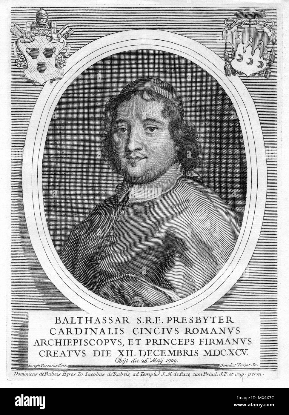 . Français : portrait gravé . Unknown date. Benoît Farjat d'après Giuseppe Passeri 69 Baldassare Cenci (1648-1709) Stock Photo