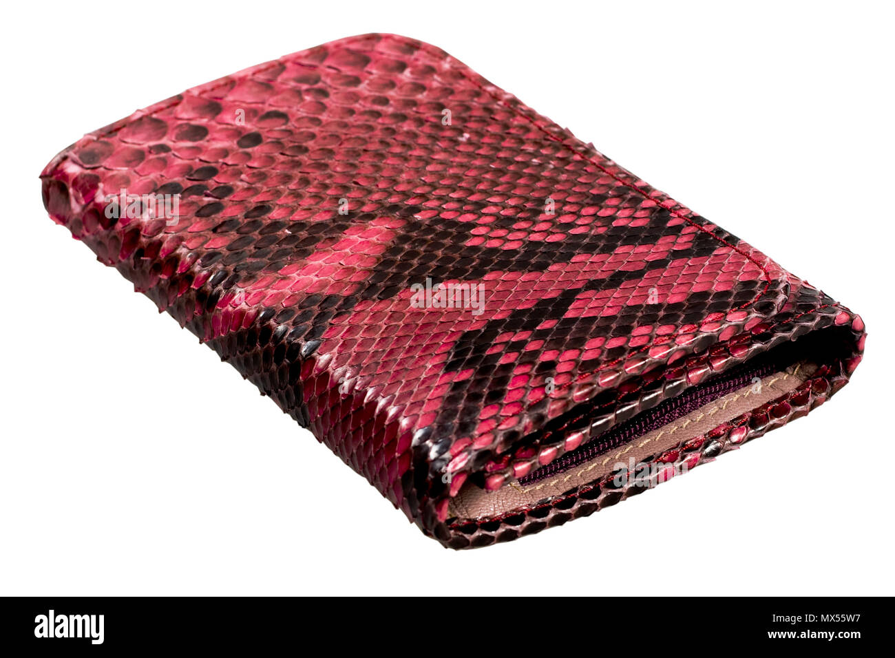 Snake leather wallet isolated on a white background Stock Photo Alamy