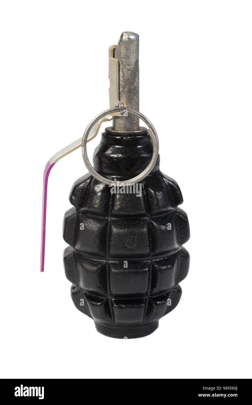 pineapple hand grenade isolated on a white background Stock Photo Alamy