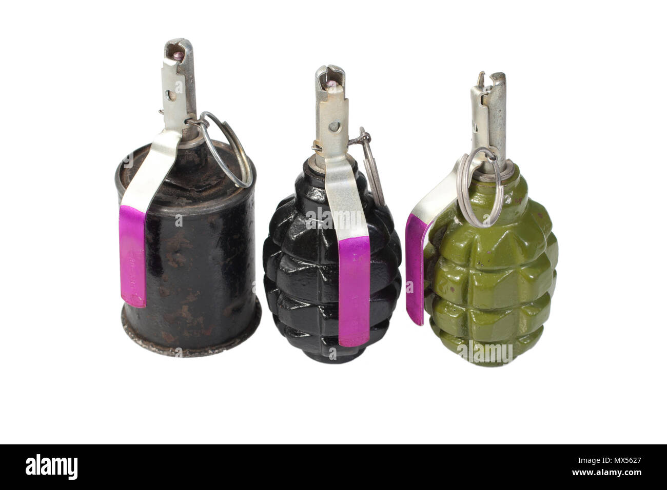 hand grenades isolated on a white background Stock Photo - Alamy