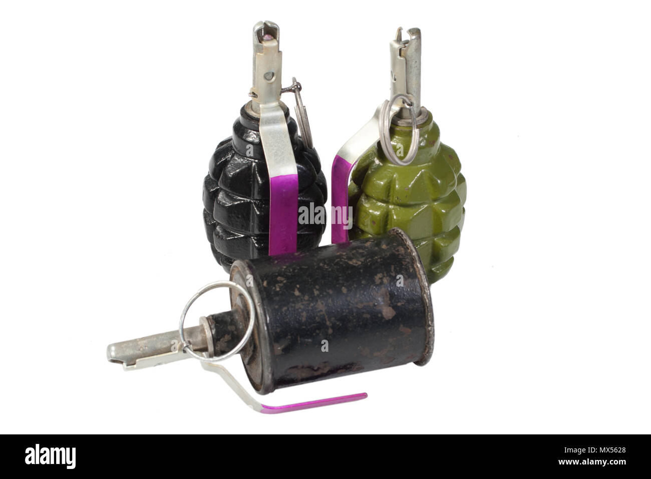 hand grenades isolated on a white background Stock Photo - Alamy