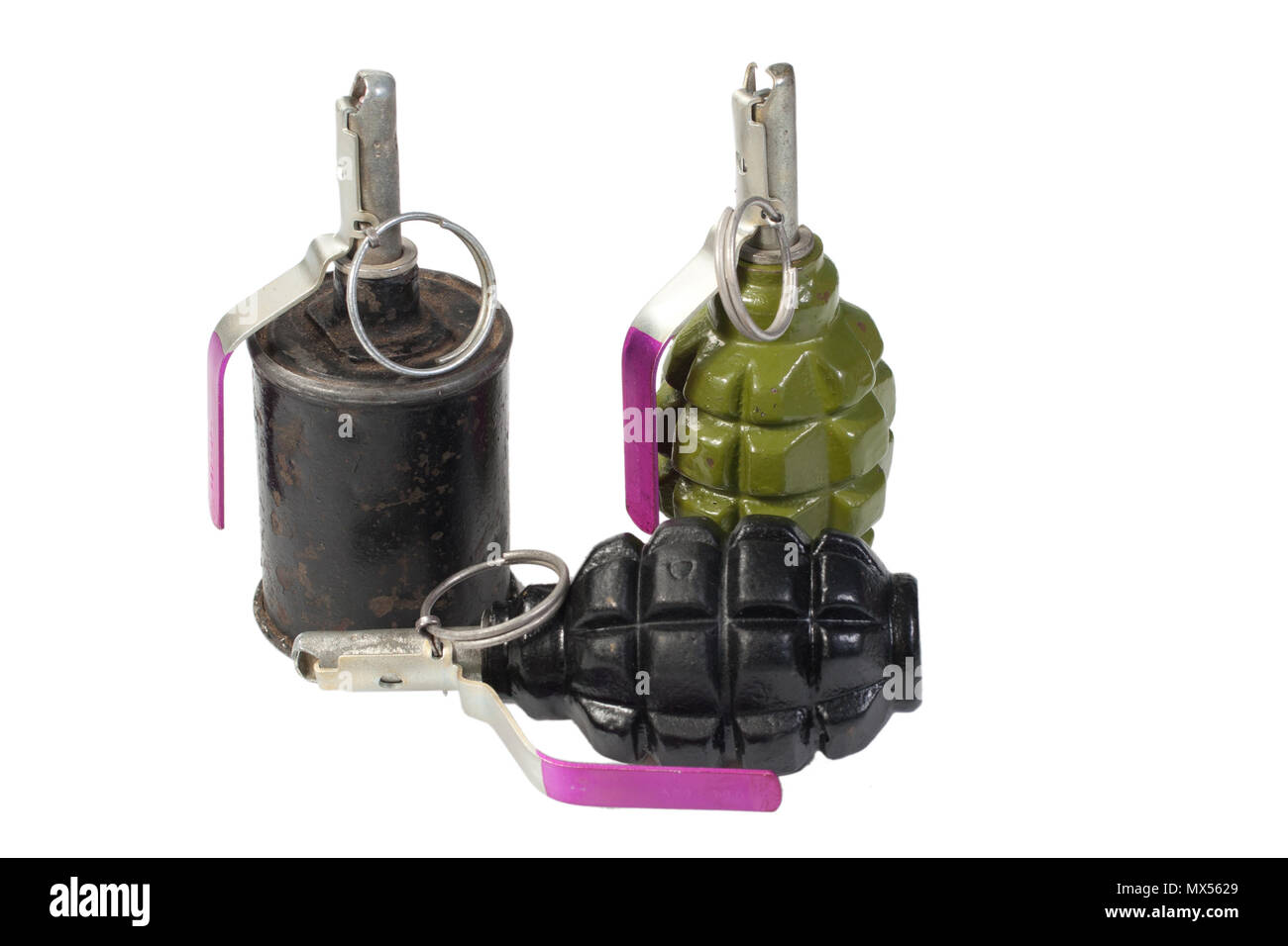 hand grenades isolated on a white background Stock Photo - Alamy