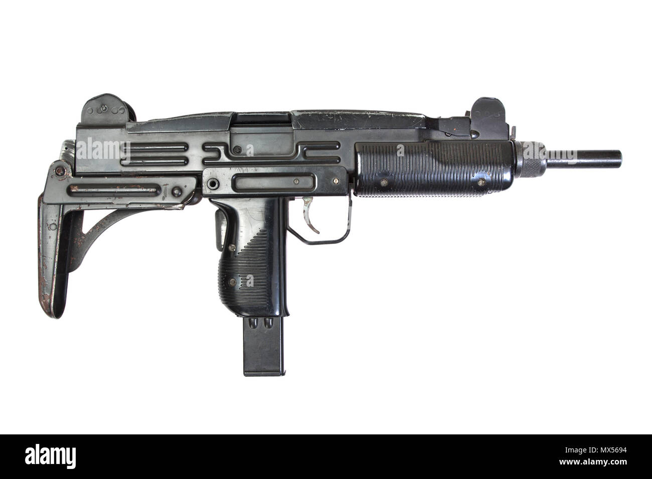 submachine gun isolated on white Stock Photo