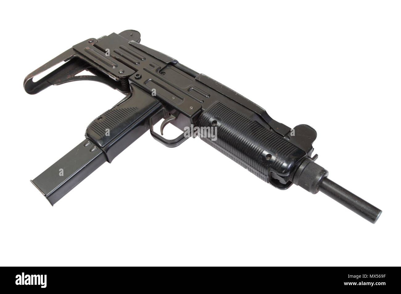 9mm submachine gun isolated on white Stock Photo