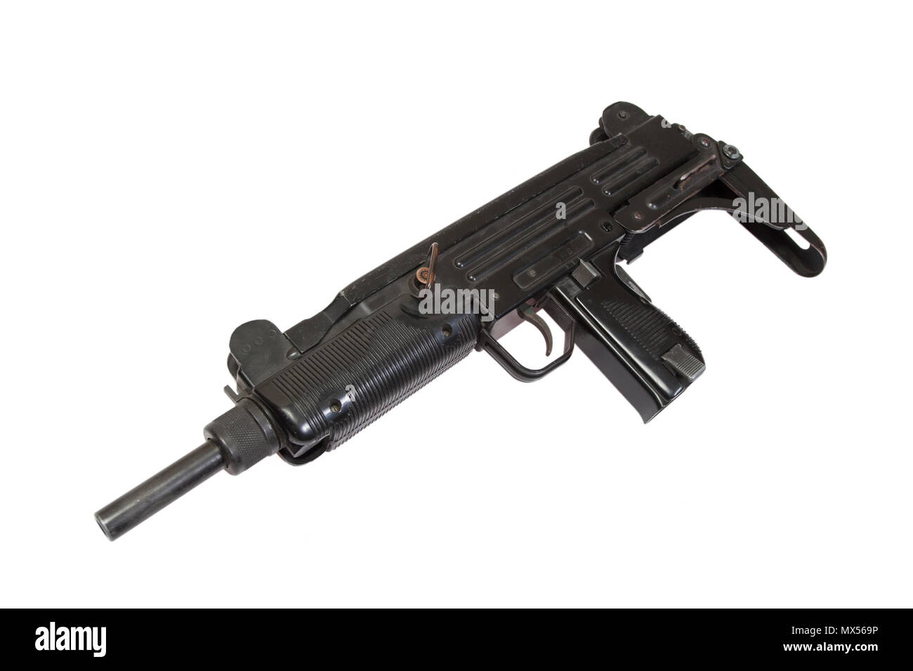 submachine gun isolated on white Stock Photo