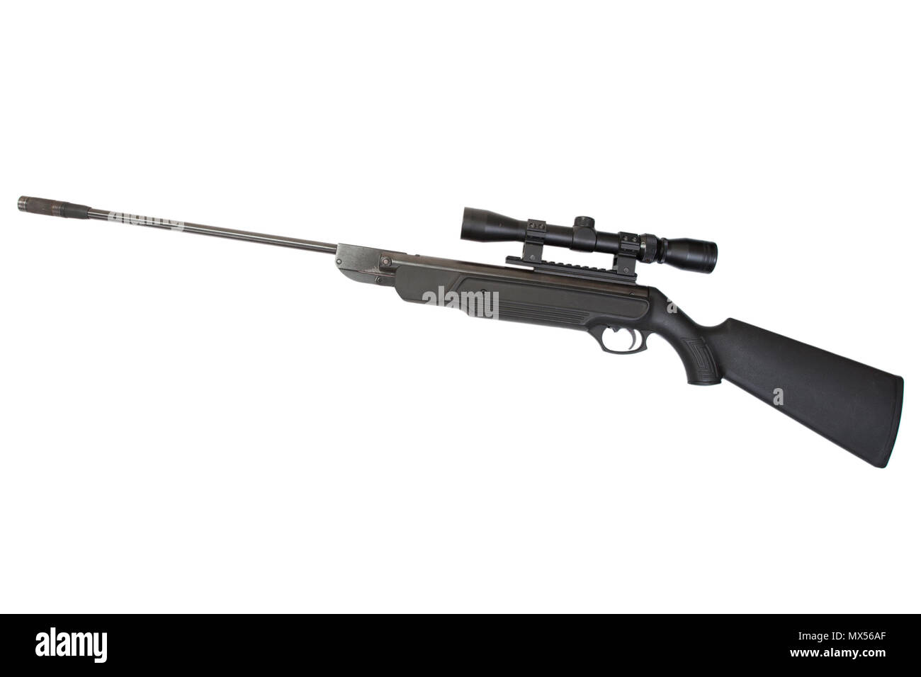 pneumatic air rifle with optical sight isolated on white background ...