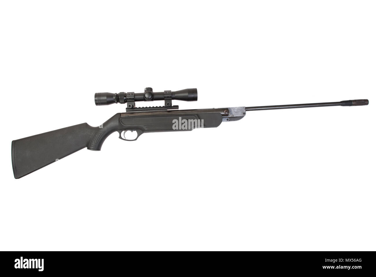 pneumatic air rifle with optical sight isolated on white background ...