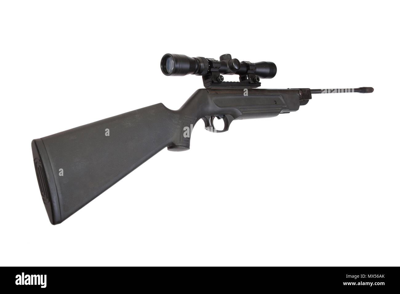 pneumatic air rifle with optical sight isolated on white background ...