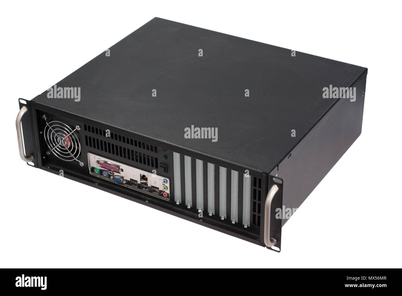 server rack case on white background Stock Photo
