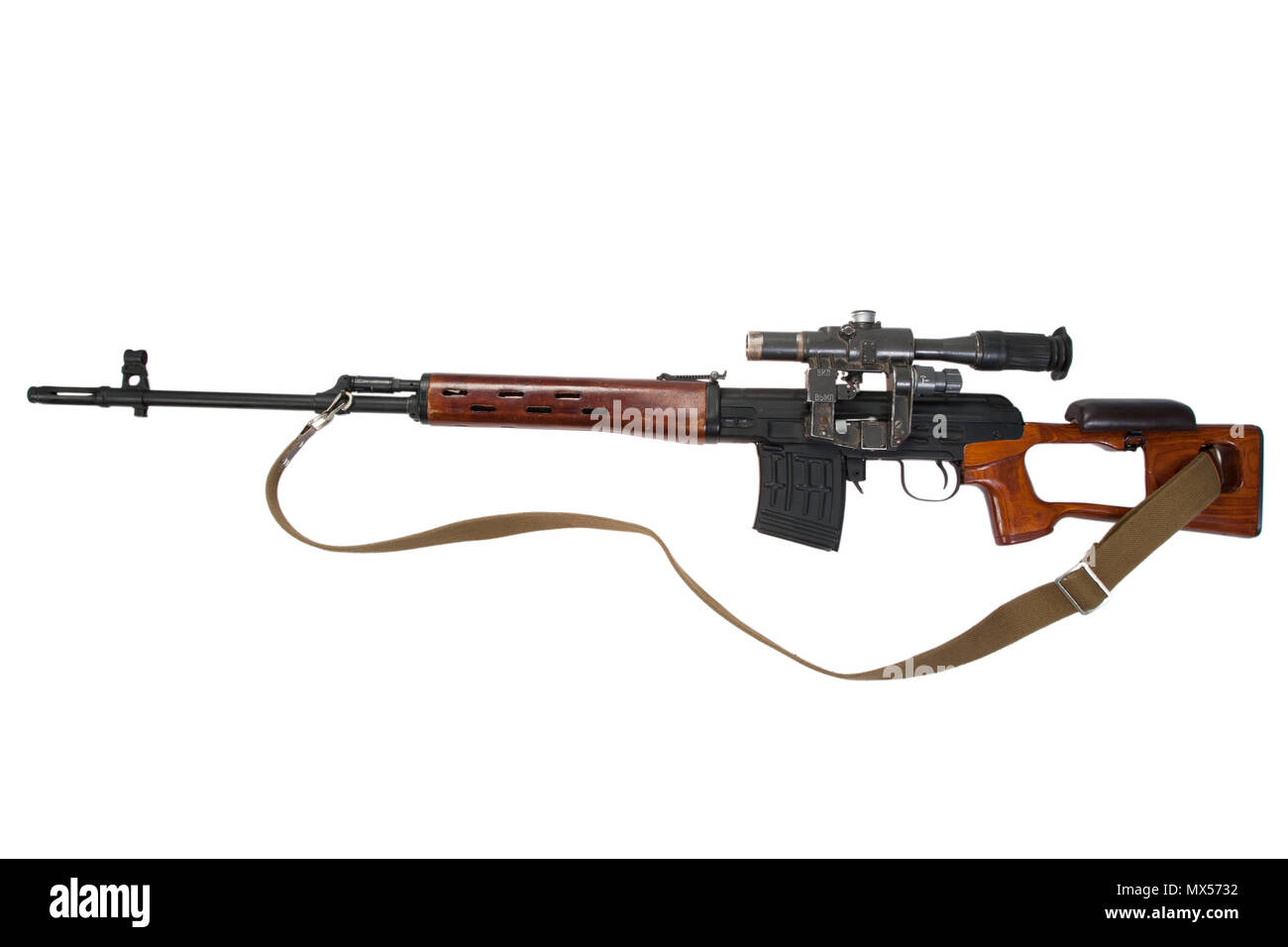 soviet army Dragunov sniper rifle with optic sight Stock Photo Alamy