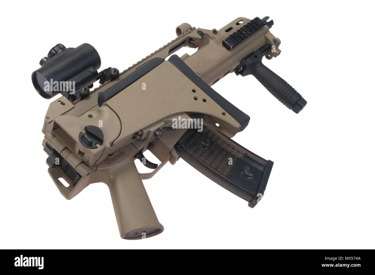 bundeswehr assault rifle G36 isolated on white background Stock Photo