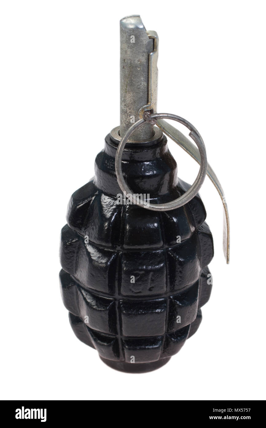 pineapple hand grenade isolated on a white background Stock Photo - Alamy