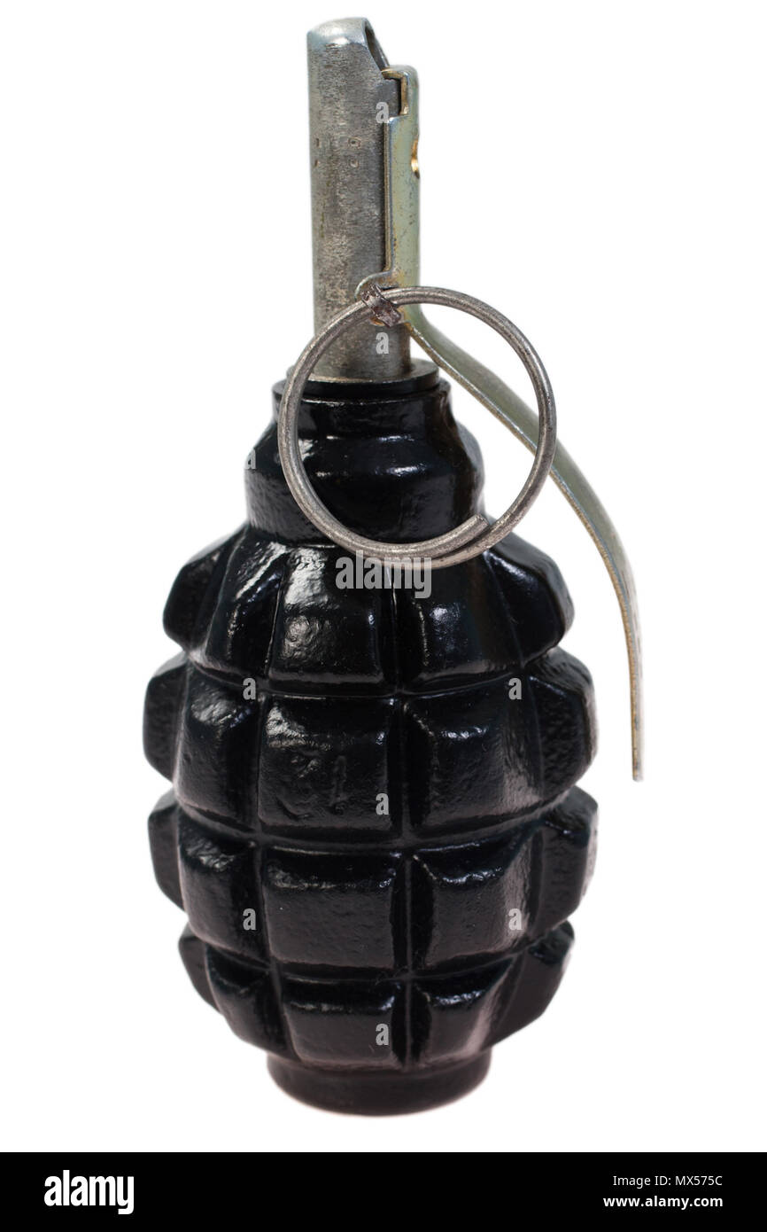pineapple hand grenade isolated on a white background Stock Photo Alamy