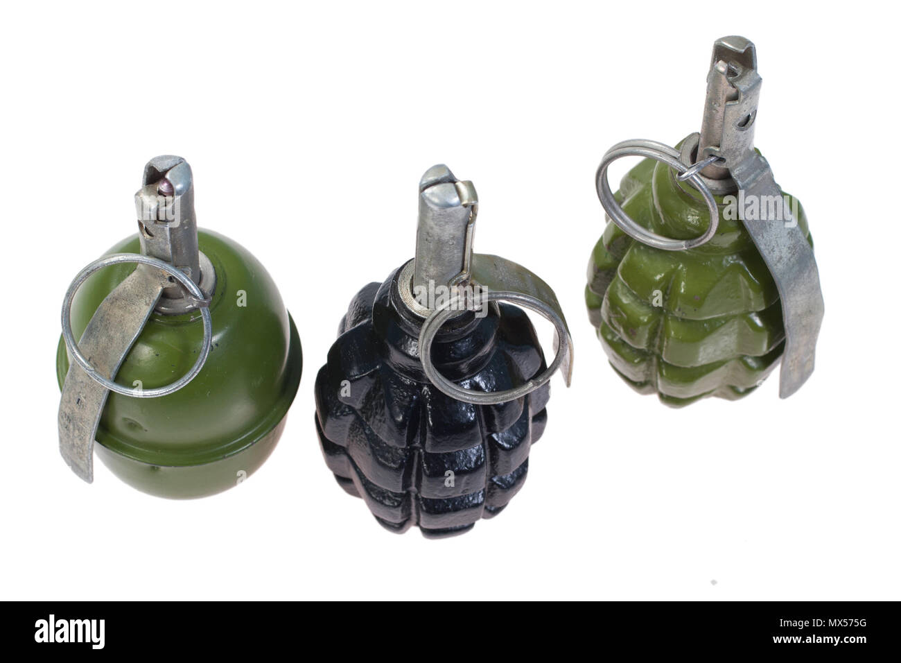 Set of Soviet hand grenades isolated on a white background Stock Photo ...
